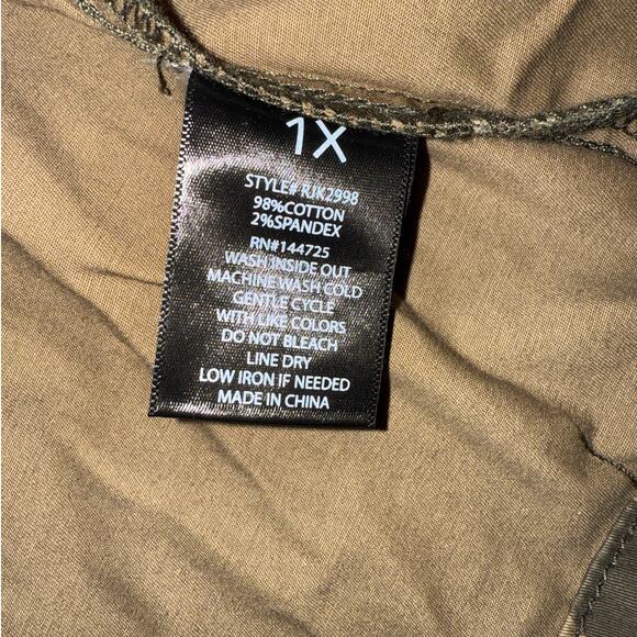 Fashion Nova Camo Utility Zip Front Denim Jacket Women’s 1X Army Green - Picture 7 of 10